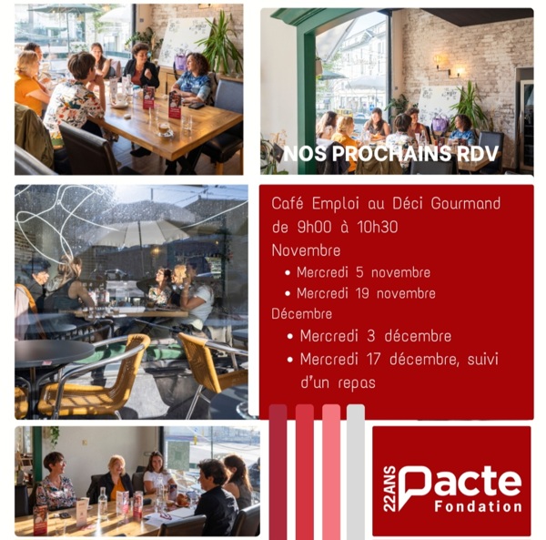 Café Emploi de la Fondation Pacte : nos prochains RDV