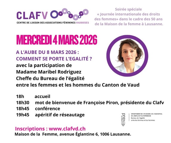 Soirée spéciale « Journée internationale des droits des femmes»: Conférence " A l'aube du 8 mars: comment se porte l'égalité ?" 