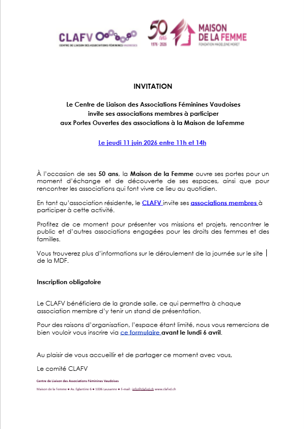 Portes Ouvertes des Associations à la Maison de la Femme 