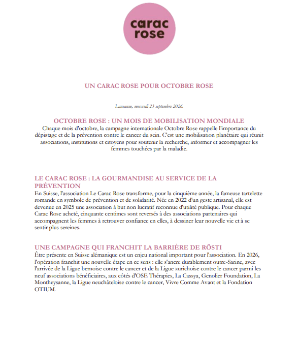 UN CARAC ROSE POUR OCTOBRE ROSE 