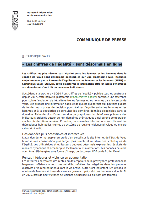 « Les chiffres de l’égalité » sont désormais en ligne